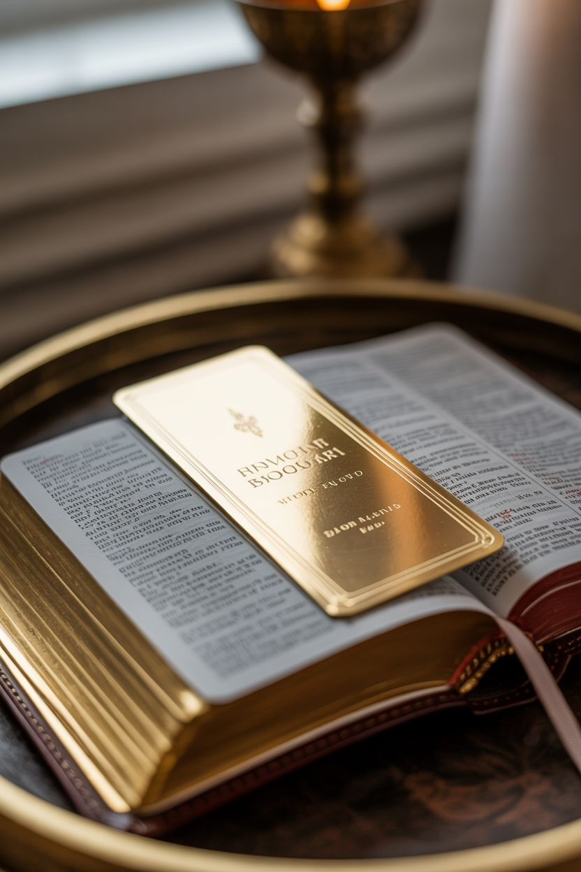 MAX-15 printable bookmark card on open Bible